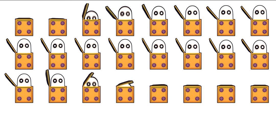 Spritesheet of a Jack in the box animation